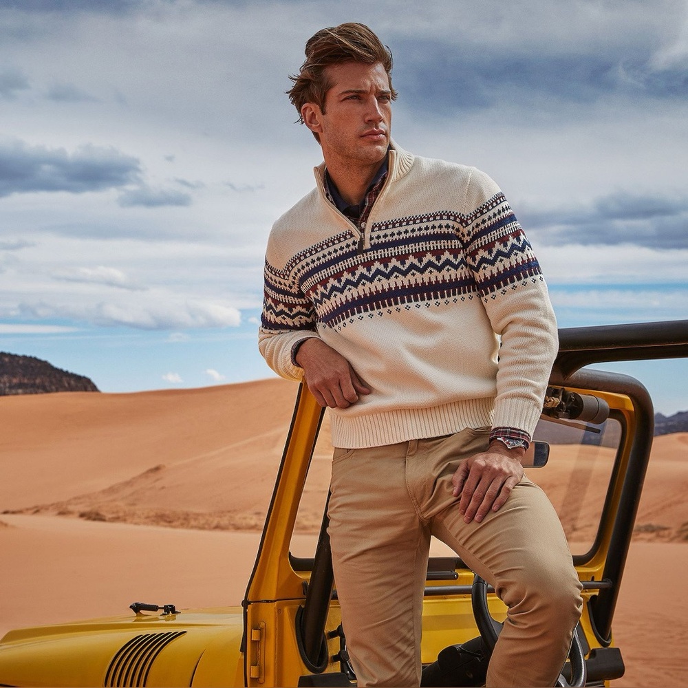Men’s Izod Vanilla Fair Isle Sweater XL